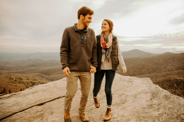 Blue Ridge Mountains Hiking Engagement Session – Boone North Carolina