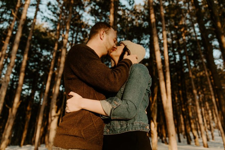 Wintery Forest Couples Session – Provin Trails, Michigan