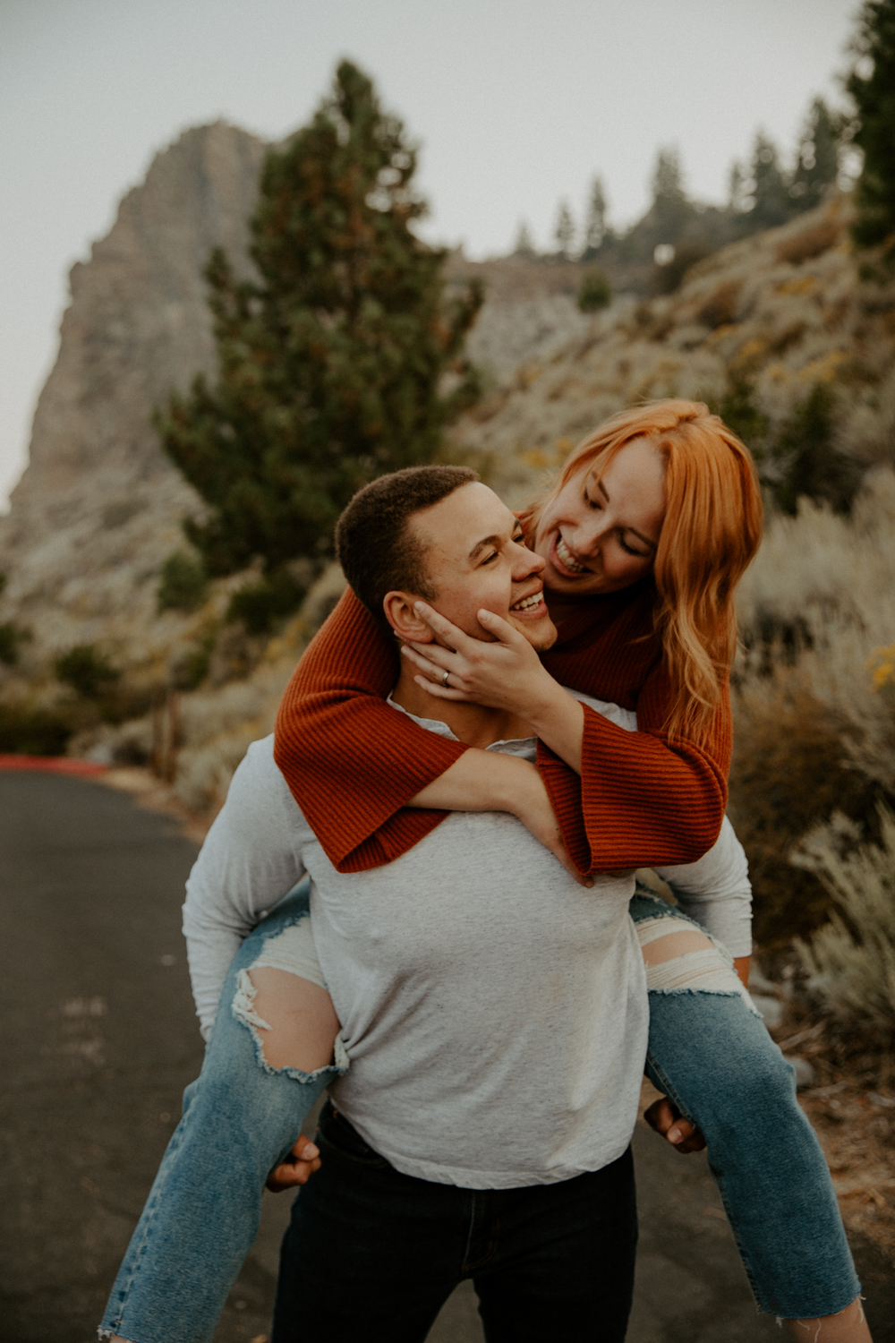 Cave Rock Sunrise Couples Session - Lake Tahoe, California - Robyn Dawn  Photos