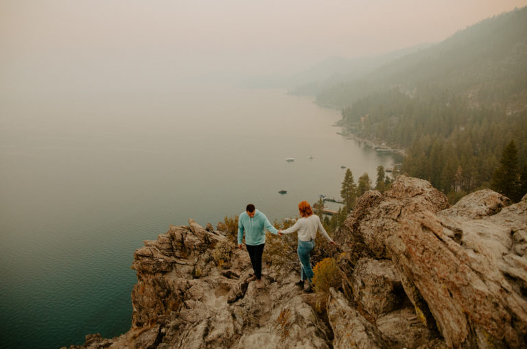 Cave Rock Sunrise Couples Session – Lake Tahoe, California