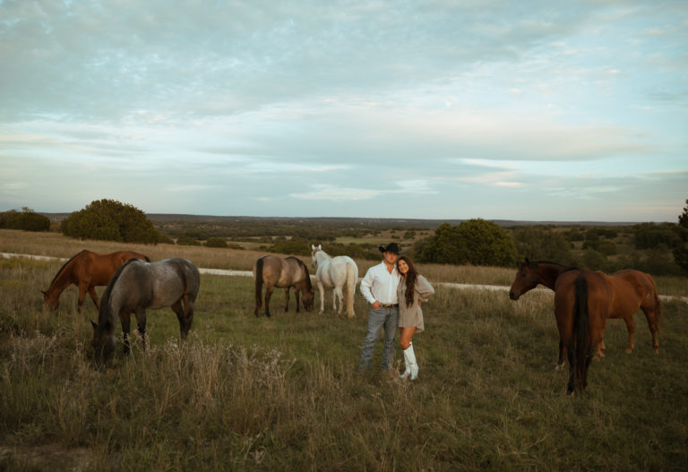 Family Ranch Cowboy Engagement Session – Evant, Texas