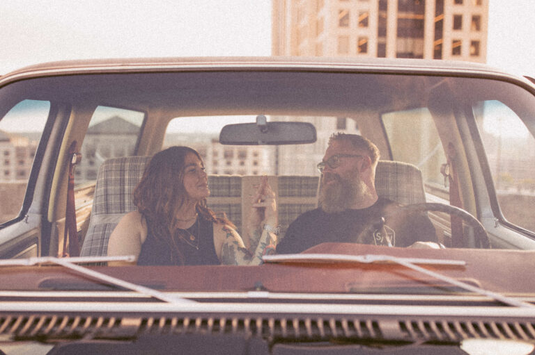 Classic Truck Downtown Couples Session – Austin, Texas